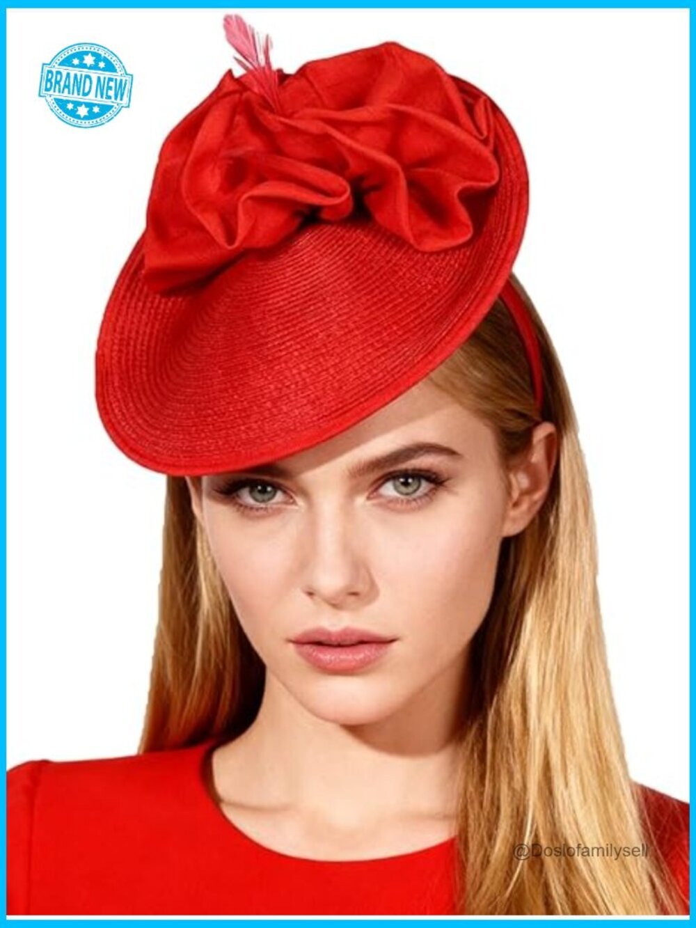 Straw Derby Hat with Feather Luxury Fascinator for Weddings Cocktail Tea